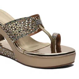 ERIDANI Embellished Party Wedge Sandals image 5