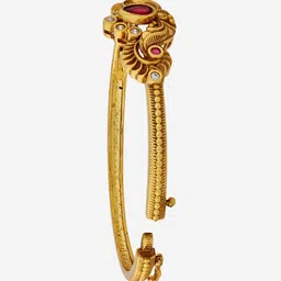 Kushal's Fashion Jewellery Ruby Gold-Plated Ethnic Antique Kada-picture-38