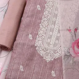 Meena Bazaar Embroidered Chanderi Unstitched Dress Material image 4