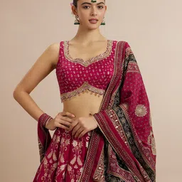 Twamev Embroidered Sequinned Art Silk Ready To Wear Lehenga With Blouse & Dupatta image 2