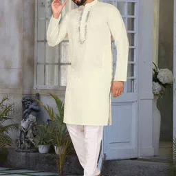 Moda Rapido Men Embroidered Cotton Silk Kurta image 2