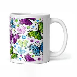 Mr UVD White & Purple Graphic Printed Ceramic Glossy Mug 350 ml image 2