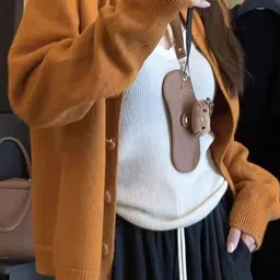 StyleCast Women Solid Round Neck Front Open Sweater image 2