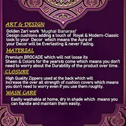 RoyalDeco Red & Yellow 4 Pieces Ethnic Motifs Square Cushion Covers image 5