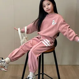 LULU & SKY Girls Round Neck Sweatshirt With Joggers image 3