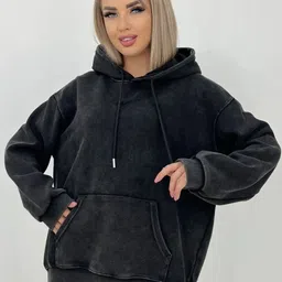 StyleCast x Revolte Women Solid Long Sleeve Hooded Pullover Sweatshirt-image-76