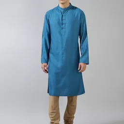Fabindia Mandarin Collar Straight Kurta-picture-4
