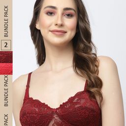 Docare Pack of 2 Non-Padded Lace Bralette Bra-picture-6