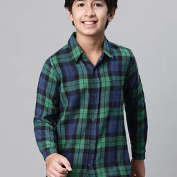 Oxolloxo Boys Relaxed Tartan Checks Cotton Casual Shirt-image-16
