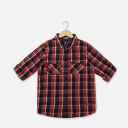 Allen Solly Junior Boys Slim Fit Tartan Checked Spread Collar Pocket Cotton Casual Shirt-picture-28
