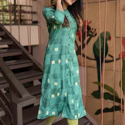 HAY Women Dyed Liva Kurta-image-68