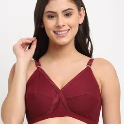 Friskers Maroon Non Padded Bra-image-64
