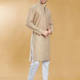 DIVISIVE Men Embroidered Mirror Work Kurta-image-96