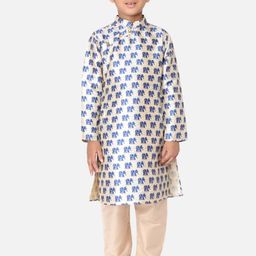 TABARD Boys Blue Ethnic Motifs Printed Kurta-picture-48