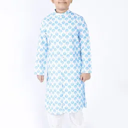 TABARD Boys Blue & White Printed Kurta-picture-38