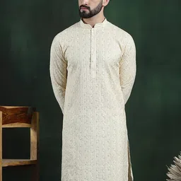 SOJANYA LUXE Floral Embroidered Thread Work Cotton Silk Straigth Kurta-picture-40