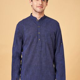 indus route by Pantaloons Mandarin Collar Cotton Kurta-picture-36