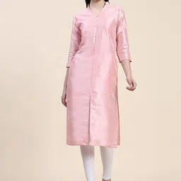 Phenav Mandarin Collar Dupion Silk Straight Kurta-picture-14