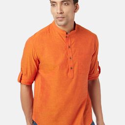 indus route by Pantaloons Men Mandarin Collar Cotton Kurta-picture-31