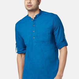 indus route by Pantaloons Men Blue Kurta-picture-6