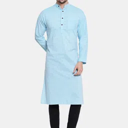 Enchanted Drapes Band Collar Cotton Kurta-picture-42