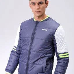 The Indian Garage Co Men Stand Collar Solid Casual Padded Jacket-picture-33
