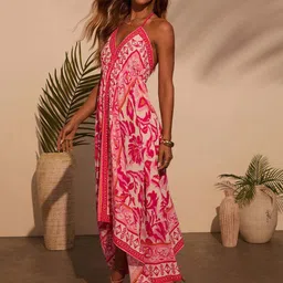 Routes by All About You Women Tropical Printed A-Line Maxi Dress image 4