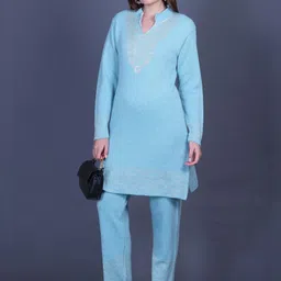 MONTREX Women Ethnic Motifs Embroidered Regular Thread Work Kurta with Trousers image 2