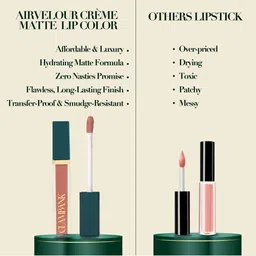 GLAMBANK Airvelour Crme Matte Lip Color With Jojoba Oil - 6 ml - Monday image 4