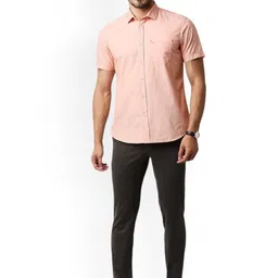 Basics Men Striped Tapered Fit Low-Rise Trousers image 2