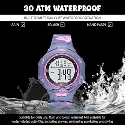 V2A Unisex Kids Dial & Straps Digital Watch DK8217P-Blue-Heart image 4