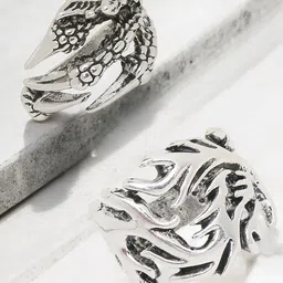The Roadster Lifestyle Co Men Set Of 2 Claws Design Finger Ring-picture-19