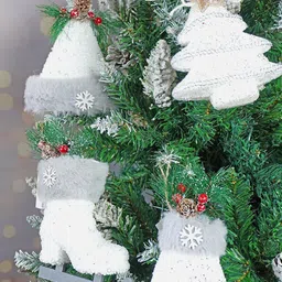 Little Surprise Box LLP Set Of 4 White Winter Themed Christmas Tree Ornaments-picture-16