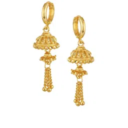Vighnaharta Gold-Plated Ghungroo Beaded Dome Shaped Jhumkas image 5