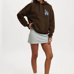 Moda Rapido Women Typography Printed Hooded Pockets T-shirt image 3