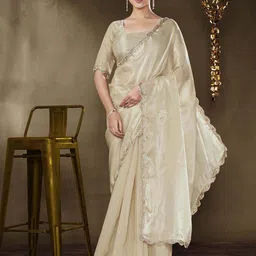 Satrani Beads and Stones Tissue Saree-picture-36