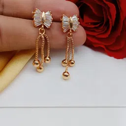 Manuvi Jewels Gold-Plated Cubic Zirconia Alloy Earrings-image-10