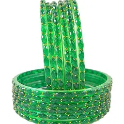 Yaara fashion Green Glass Artificial Stones & Beads Bangle-picture-12