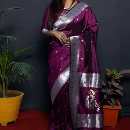 NS WORLD Woven Design Zari Satin Saree-picture-16