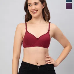 CEE-18 Pack Of 3 Medium Coverage Lightly Padded Anti Microbial Everyday Bra-picture-16