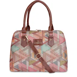 THE CLOWNFISH Geometric Printed Structured Handheld Bag-image-1