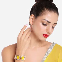 Zaveri Pearls Gold-Plated Artificial Stones-Studded Wraparound Bracelet-picture-21