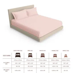 PIZUNA LINENS Pink Pure Cotton 400 TC Double Bedsheet Set 2.28 m x 2.54 m image 4