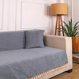 STITCHNEST Grey 3 Seater Chenille Sofa Cover-picture-28