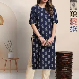 7Threads Women Pack Of 6 Ethnic Motifs Printed Daily Straight Kurtas-picture-29