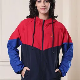 HERE&NOW Women Colourblocked Lightweight Sporty Jacket-picture-37