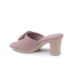 KISTEPS Women Solid Textured Party Block Heel Sandals image 3