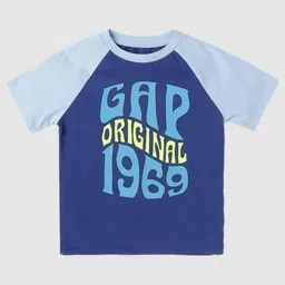GAP Boys Typography Printed Round Neck Cotton Relaxed Fit T-shirt-image-8