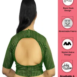 PU FASHION Women Golden Foil Stripe Strechable Blouse image 2