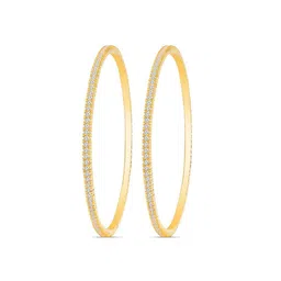 Zavya 925 Sterling Silver Set Of 2 Gold-Plated Stone Studded Bangles image 4